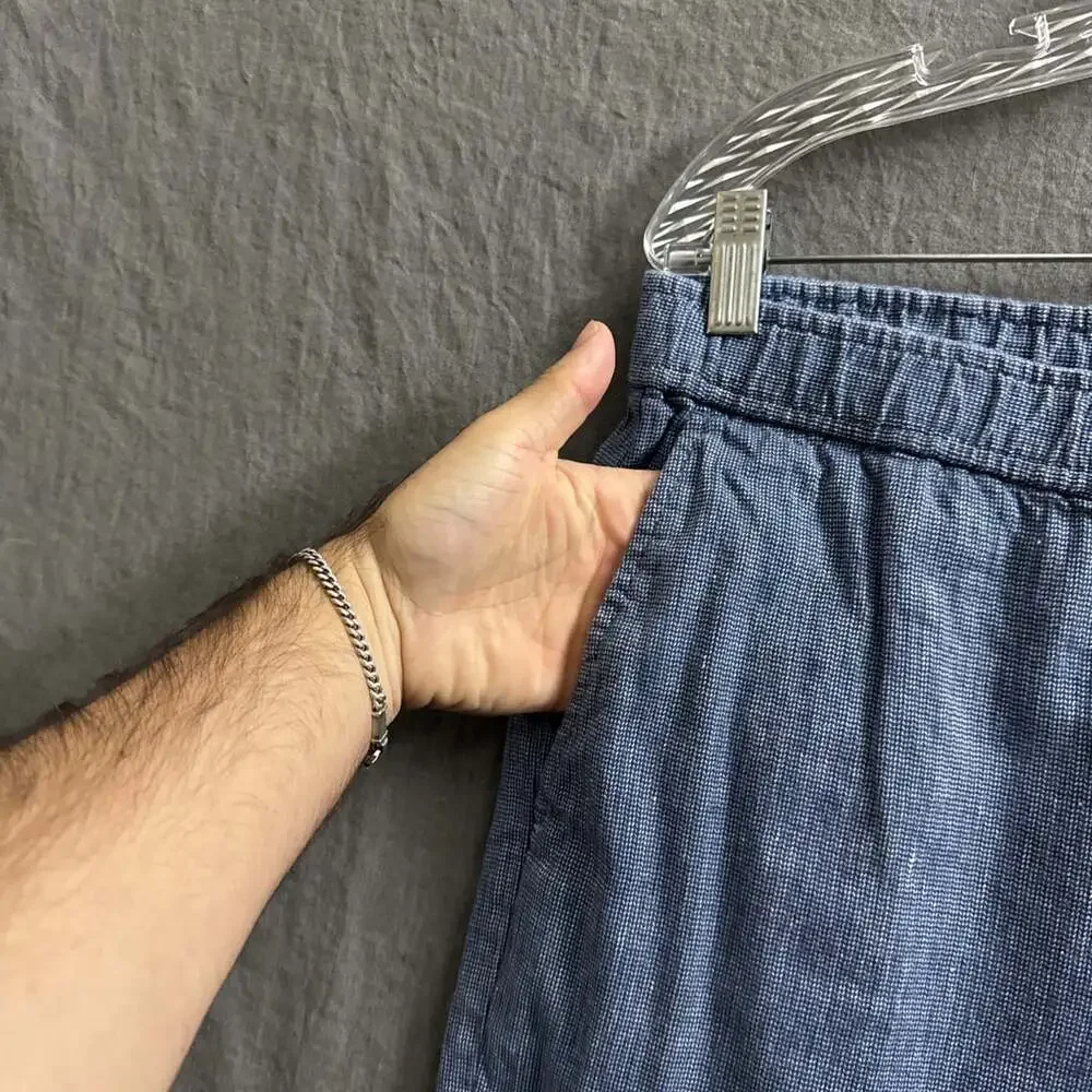 Tommy Bahama Men's Size Large x 6 Blue Linen Blend Chino Shorts